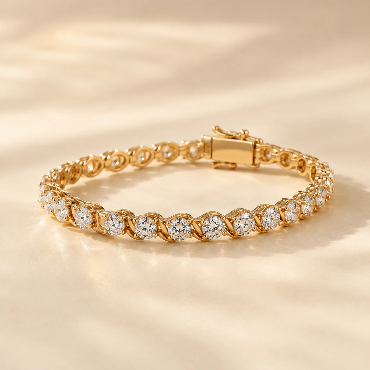 Pulsera Eternity de oro con diamantes